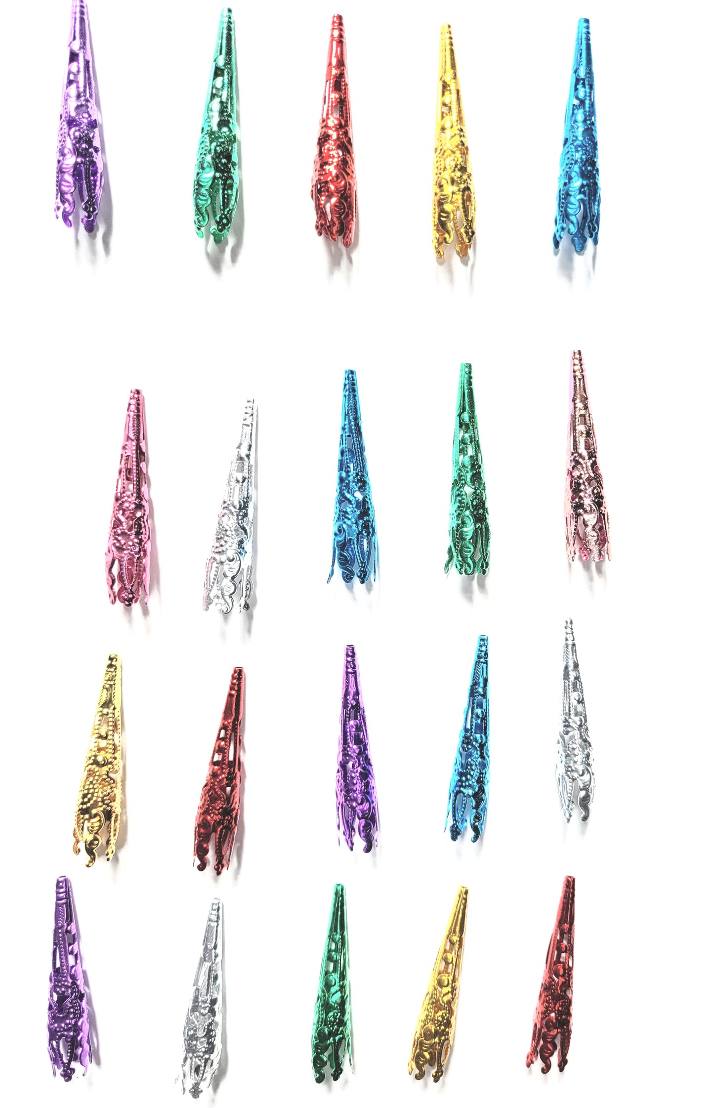 Multi Colored Pointed Hair Beads 20 Ct - Love Is In The Hair